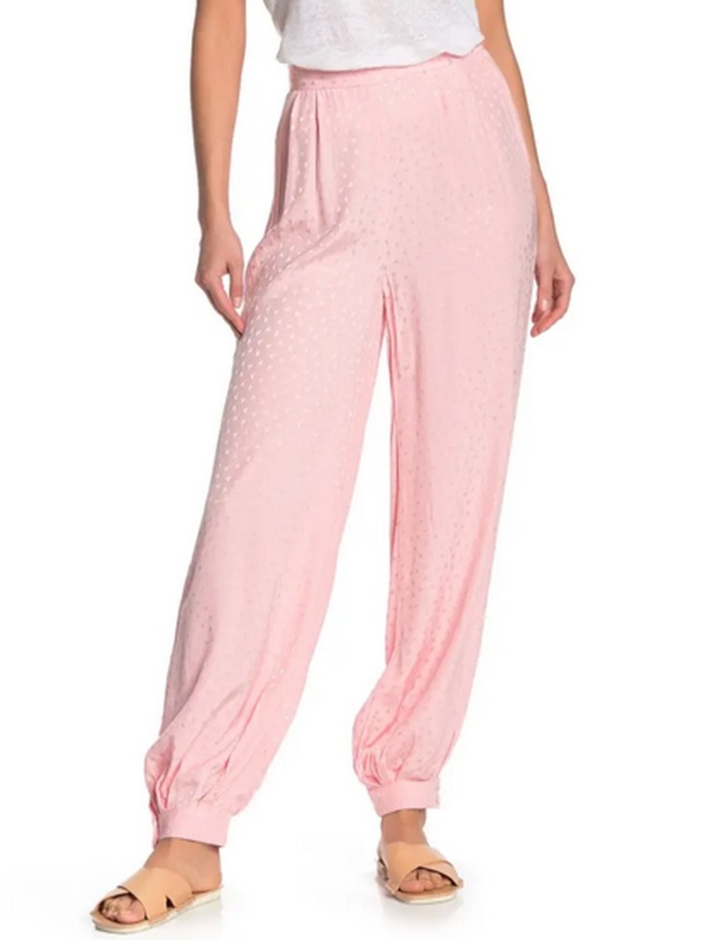 Onia Jodie Jacquard High Waist Pants Medium Pink